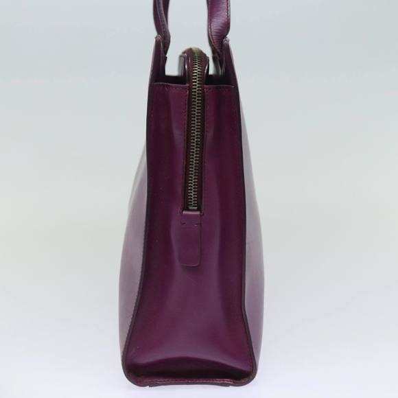 PRADA Leather Hand Bag Purple Auth 80093 - Picture 4 of 16